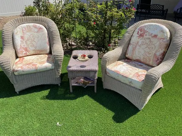 Handcrafted Outdoor Wicker Chairs & Table
