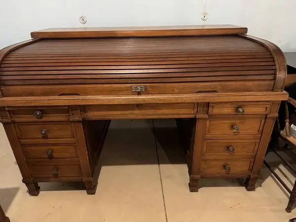 1920s CLEMCO EXECUTIVE SUITE/ROLL TOP DESK & TABLE
