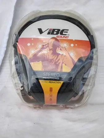 Vibe Sound Stereo Headphones w/ Noise Reduction New
