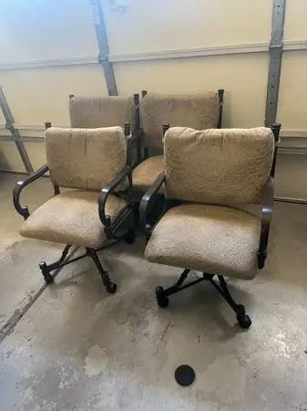 Set of 4 Tempo Furniture Bullseye Swivel & Tilt Caster Dining Armchair Arm Chair