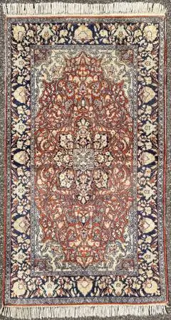 KASHMIR HAND KNOTTED RUG WITH 350+ KPSI, 2.11 x 5.2