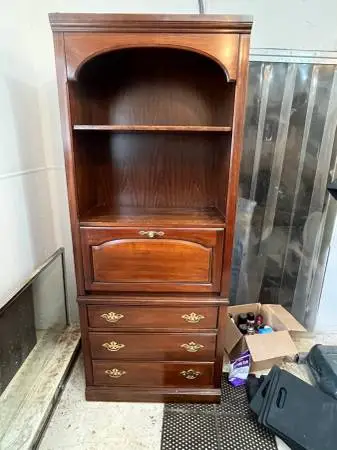 Cabinet with Desk & Drawers – Mahogany