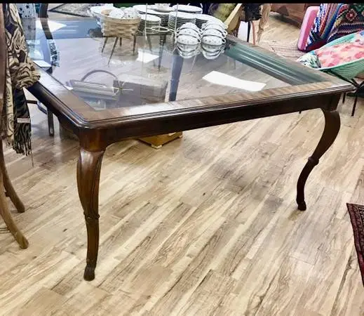 Antique Country French Provincial Dining Table seats 8