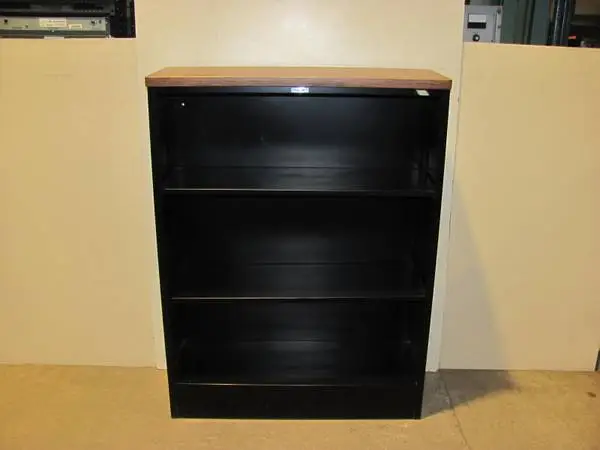 Corcraft 36 black metal bookcase book shelf w/2 shelves (3, price EA)