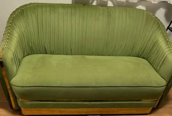 Modern Sofa and Love Seat in Rich Green VelvetH