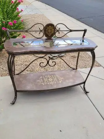 Credenza console table wrought iron