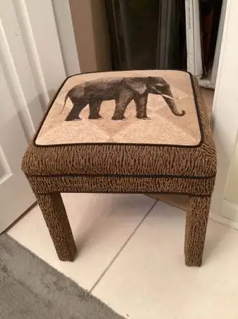 Ottoman with Heavy Duty Elephant Imprint