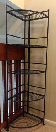 Blue 5 Tier Folding Corner Storage Organizer