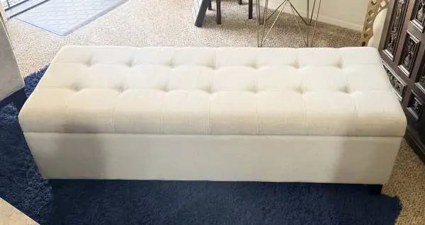 Light grey long ottoman w/storage