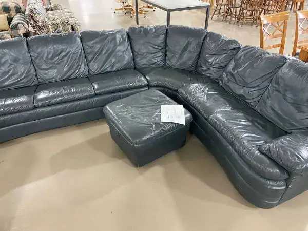Leather L shaped sectional