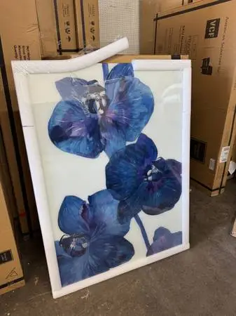 Big Wall Art Big Blue Orchid Glass Wall Art