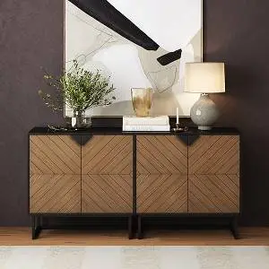 Nathan James Enloe Wood 2-Door Storage Cabinet (pair)