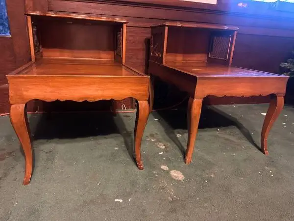 Elegant Pair Of Vintage French Step Side Tables