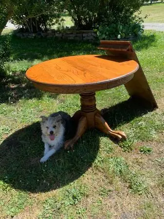 Nice Heavy Oak Dining Table with Leaf 4CHARITY