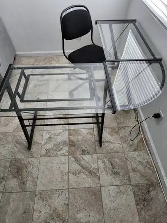 Beautiful L Shape Glass Desk