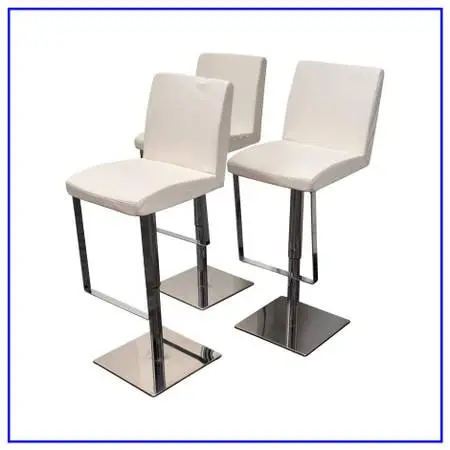 Contemporary Adjustable Swivel Bar Stools, Set Of Three