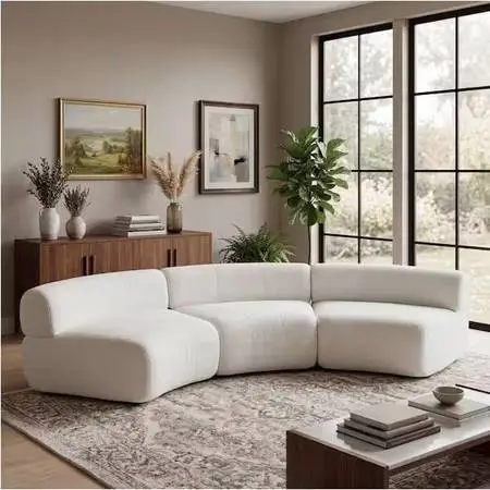 Modular Curved Compressed Sectional Sofa