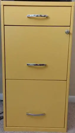 Bright Yellow 3 file drawer