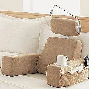 Brookstone Nap Back Massaging Bed Rest Massage Chair Reading LED Light