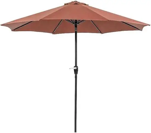 Outdoor Umbrella Patio 9ft Red Crank NEW