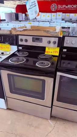 WHIRLPOOL STAINLESS COIL TOP STOVE VERY NICE
