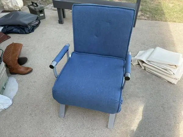 Blue Convertible Sleeper Chair / Lounge Bed - Lightly Used