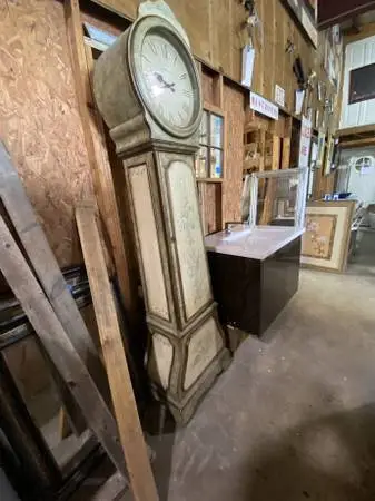 Howard Miller Paint Dec Camille Round Face Grandfather Clock Used
