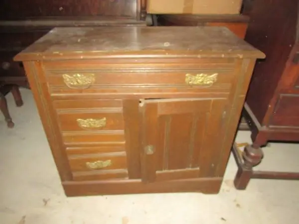 ANTIQUE DRY SINK CABINET