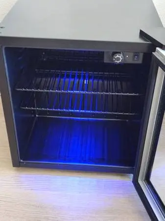 Beautiful Compact Beverage Fridge with Blue LED Light