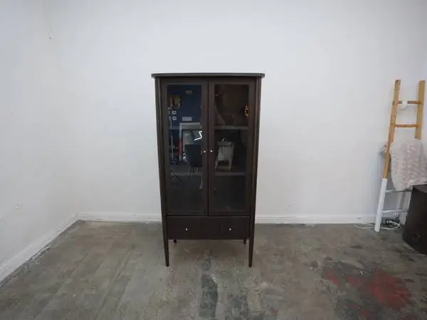 Samantha Modern Fluted Glass Cabinet Bookshelf As-Is $299.00 37 W x 2