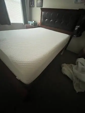 Full size bed frame and mattress
