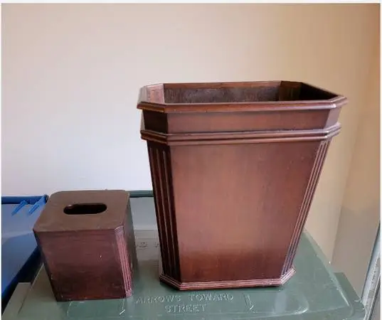Trash Cans Mahogany finish