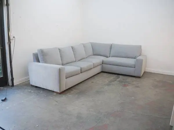 Couch Potato Sectional in Charles/ Zinc Performance Weave As-Is 125W