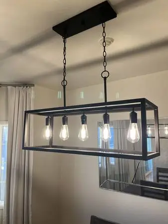 Industrial Style Black 5-Light Chandelier