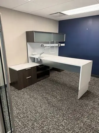 Full Private Office by Teknion in Coastal Gray & White Finish
