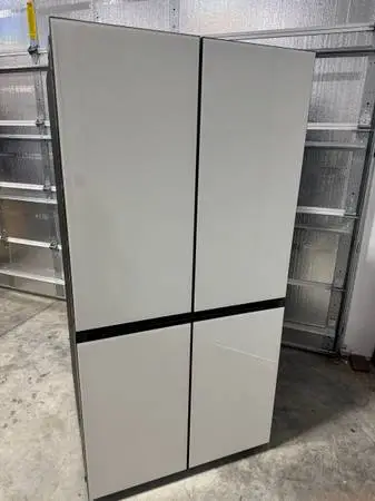 4 door samsung bespoke white refrigerator french door