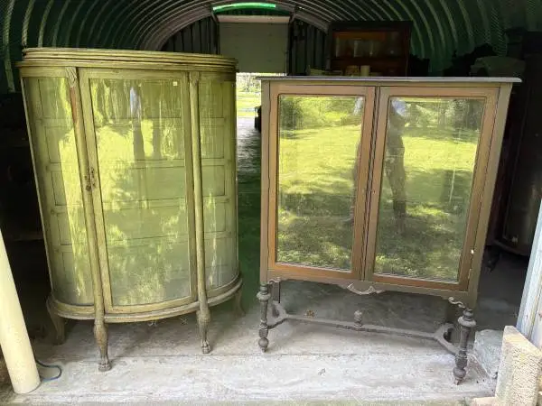 Antique Bow Front China Closet