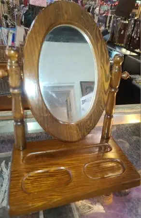 Antique wooden Cheval mirror vanity