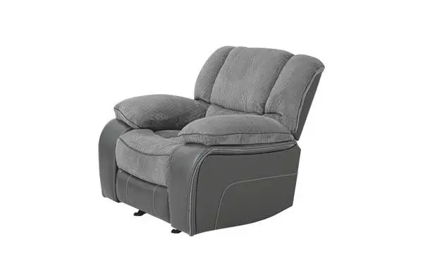 Grey 2 tone with leather and comfortable fabric recliner chair