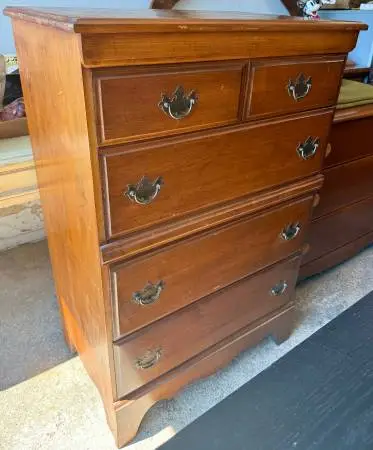Solid Vermont Rock Maple 5 Drawer Tall Dresser