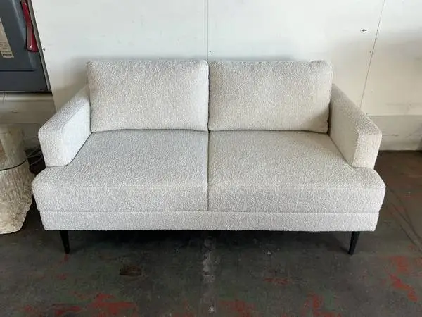 Oatmeal Colored Loveseat with Textured Fabric (NW Office Liquidations)