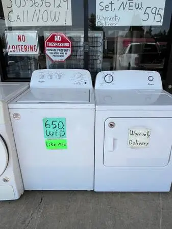 Washer dryer set like new whirlpool warranty delivery call/text