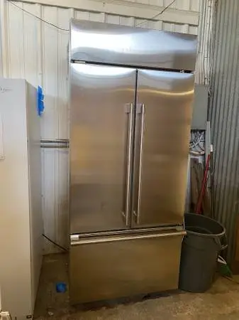 SS GE Monogram 36 French Door Refrigerator Model #ZIPS360NPBSS Used