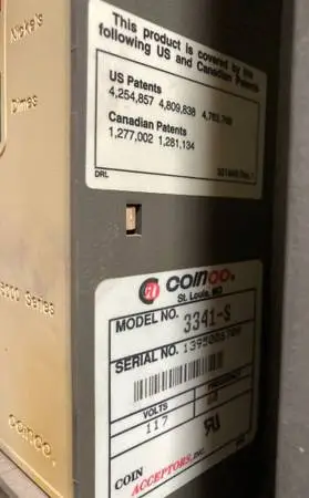Coinco BA30B, 3341-S Vending