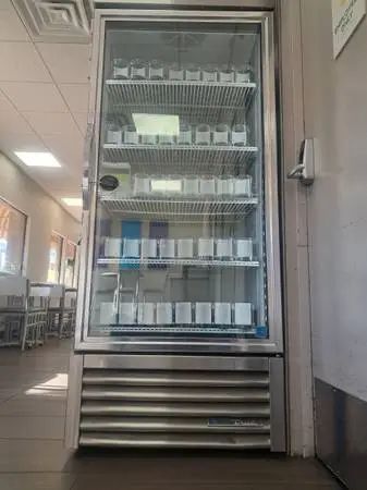 True glass front beverage cooler