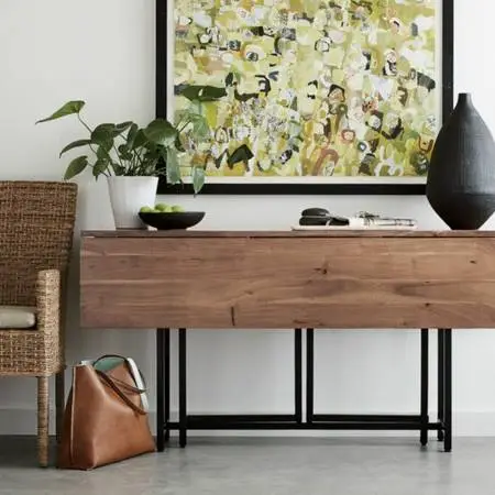 Crate and Barrel “Origami” drop leaf table
