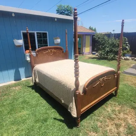 Antique Hardwood Bed-Price Reduced