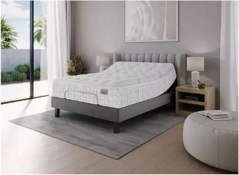 New King Hotel Collection Plush Mattress & Massage Adjustable Base Set