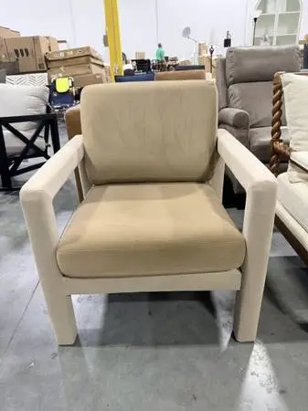 Studio McGee Upholstered Sculptural Accent Arm Chair Brown Brand New