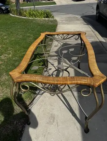 glass table no chairs